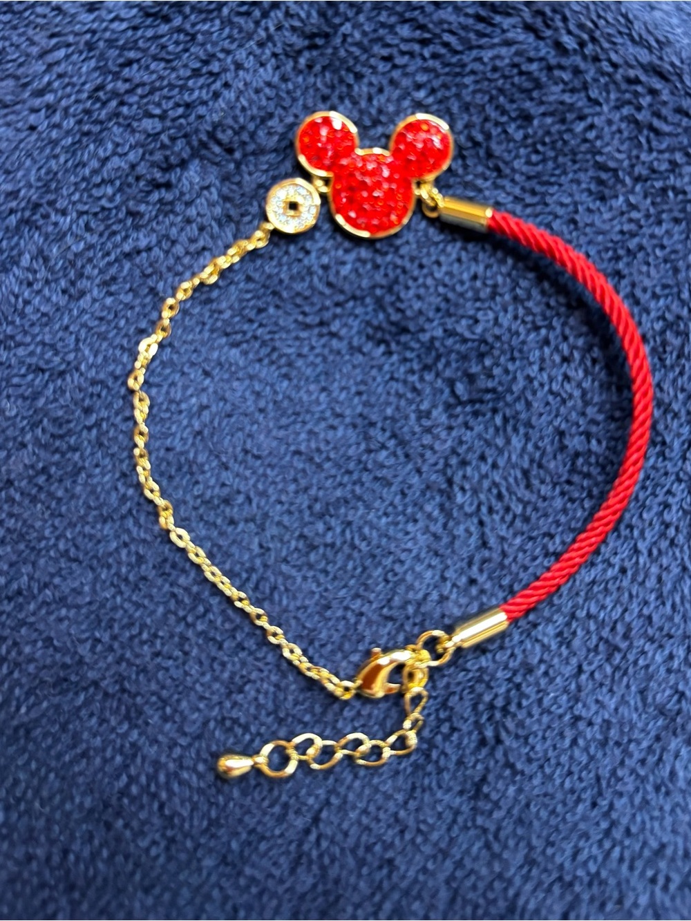 Disney Red Crystal Mouse-Silhouette Bracelet with Gold Accents - Picture 4 of 5